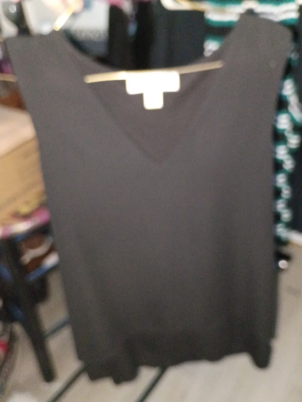 Michael Kors Black V-Neck Sleeveless Tank